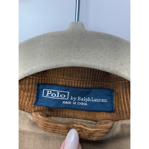 Vintage 90’s Polo Ralph Lauren Corduroy Blazer Sport Coat Brown Elbow Patch L - Picture 3 of 10